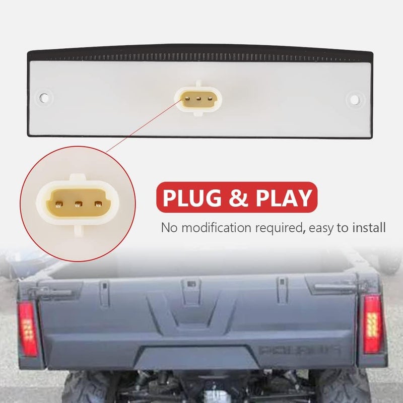 KICRY Ranger Rear Tail Light Compatible with Polaris Ranger 400 570 800 EFI MIDSIZE Red Replace OEM 2411450 (Smoke) - Image 4